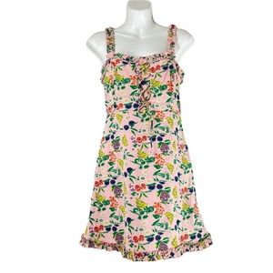 Urban Outfitters Robin Lace-Up Ditsy Floral Mini Dress